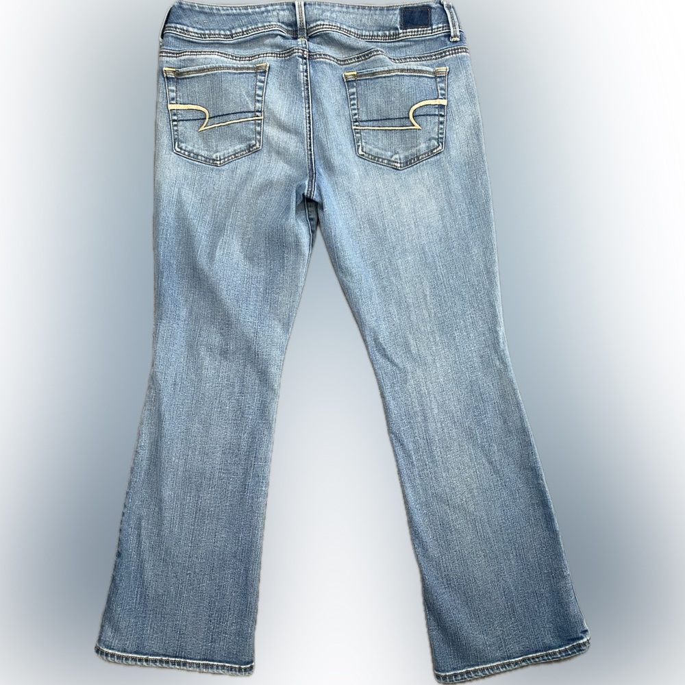 American Eagle Kick Boot Super Stretch Jeans Size 12 SHORT - Picture 2 of 9